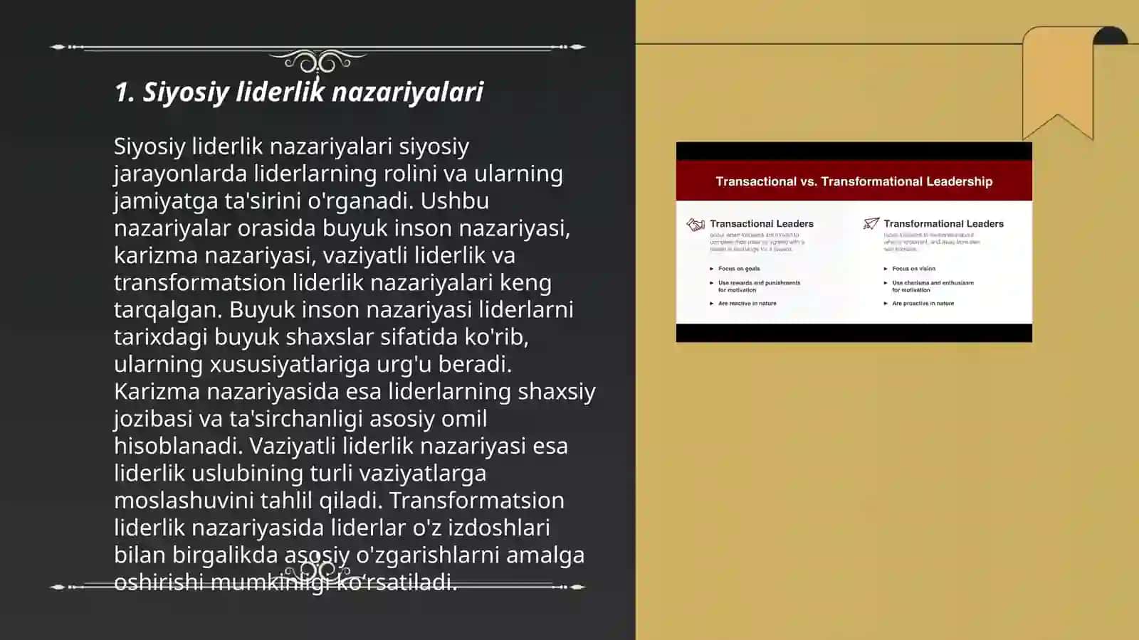 Siyosiy liderlik nazariyalari 3
