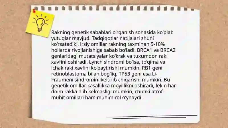 Rak kasalliklarining kelib chiqish sabablari va davolash usullari 3