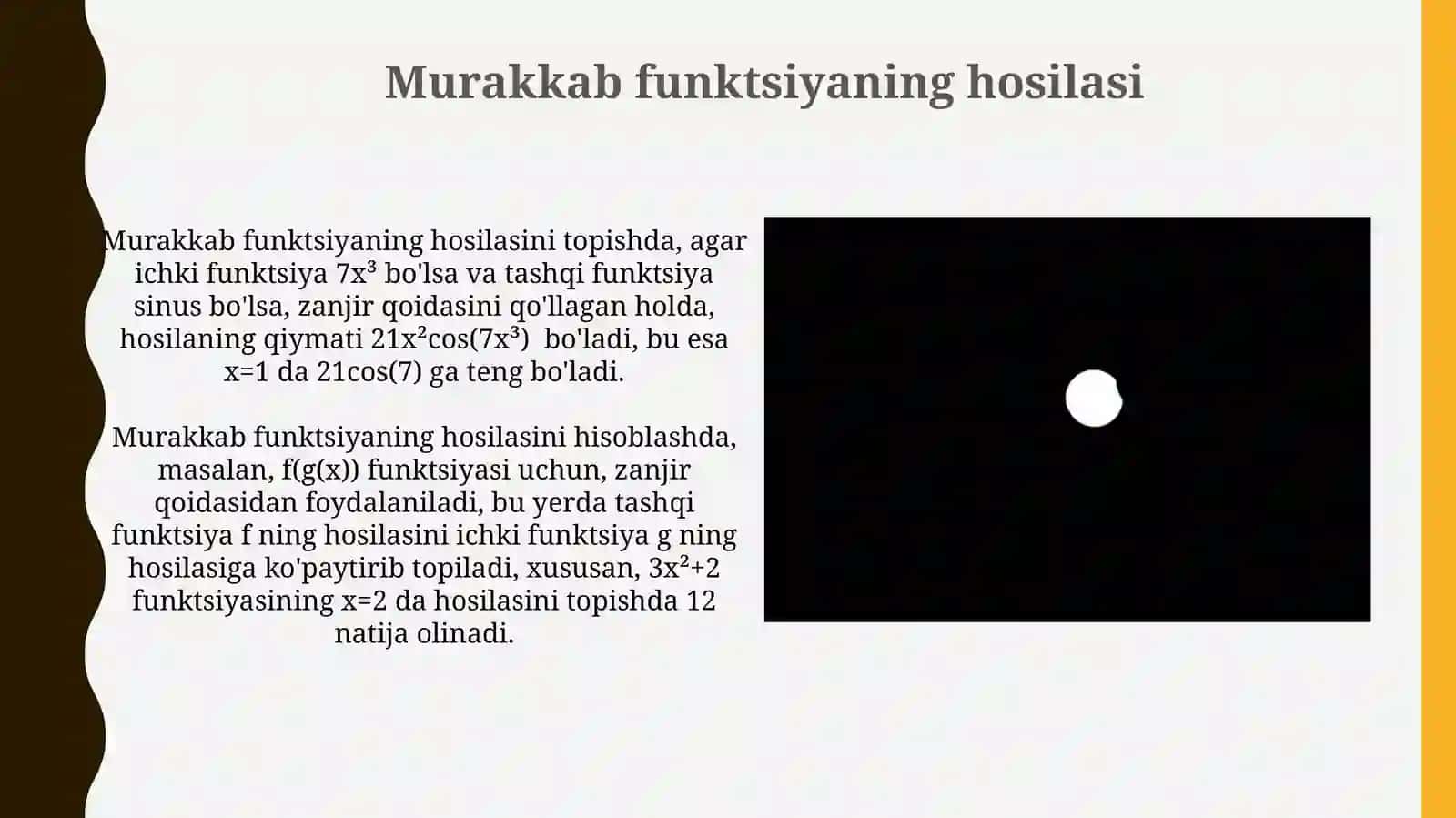 Murakkab funktsiyaning hosilasi 3