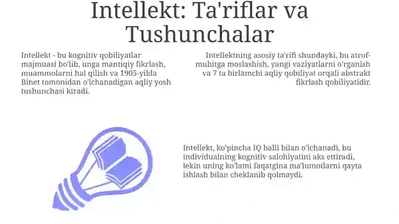 Intellekt: Ta'riflar va Tushunchalar 3
