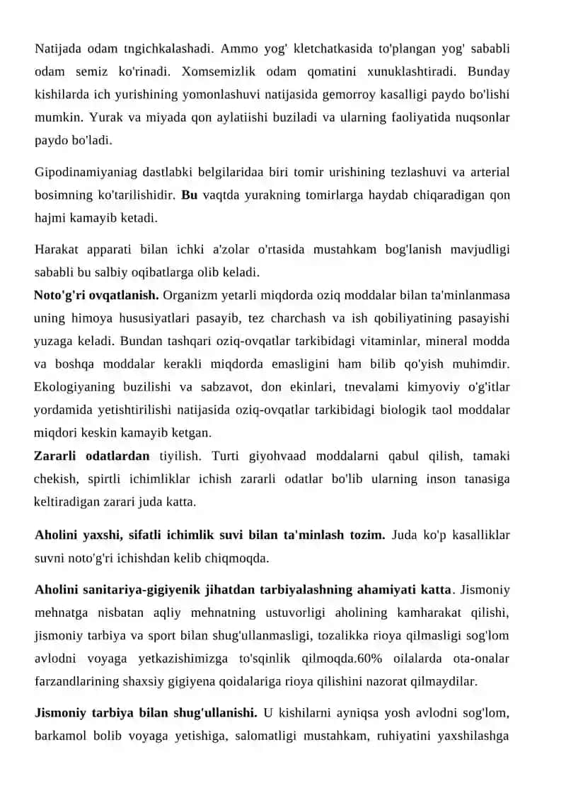 Salomatlikka ta'sir etuvchi omillar 3