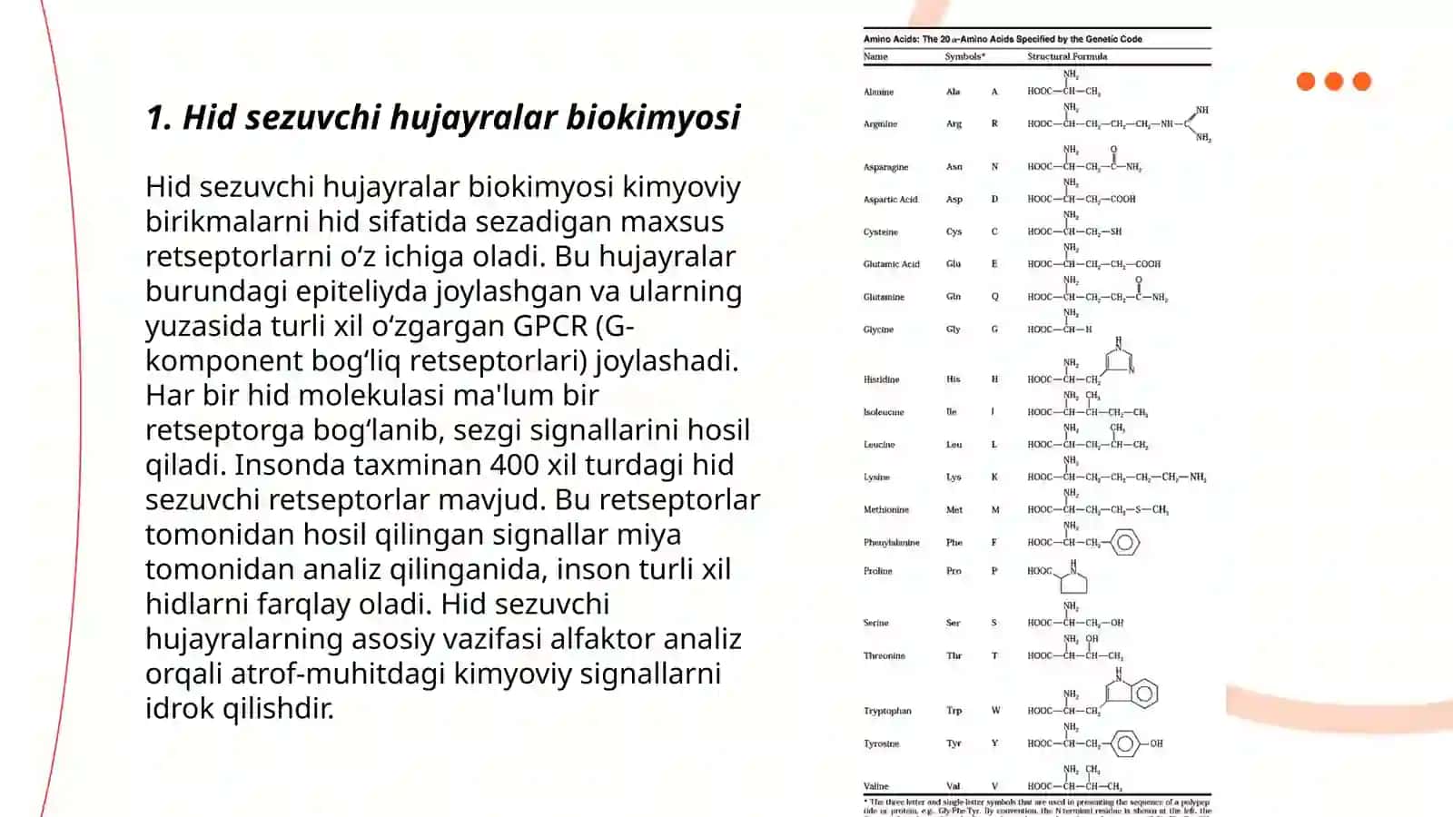 Hid bilish tizimi biokimyosi 3