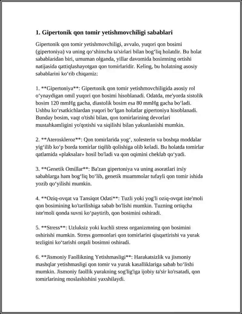 Gipertonik Qon Tomir Yetishmovchiligi Referat 3