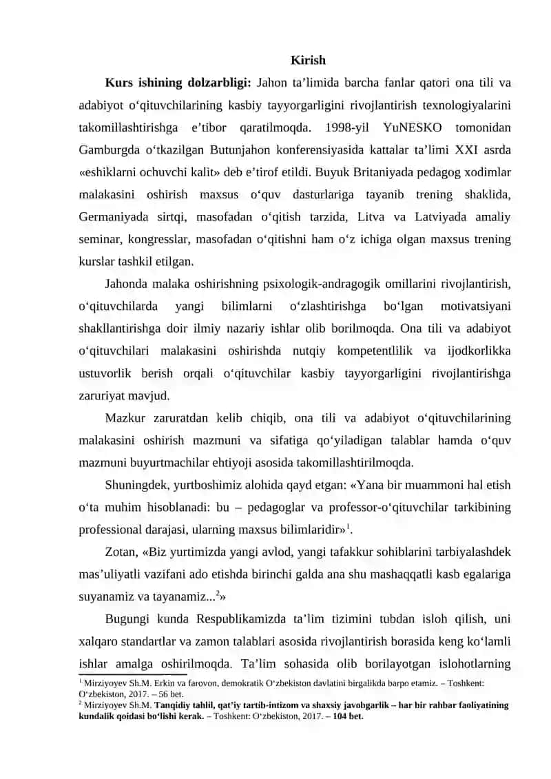 Ona tilini oʻqitish metodikasi fanidan 3