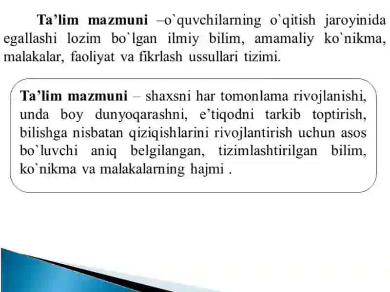 Ta'lim mazmuni 3