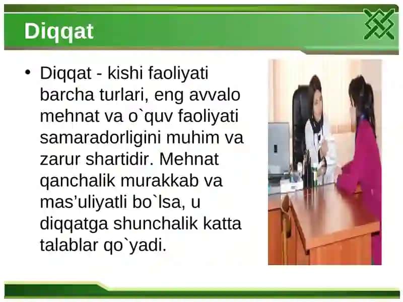 Diqqat turlari va uning xususiytlari 3
