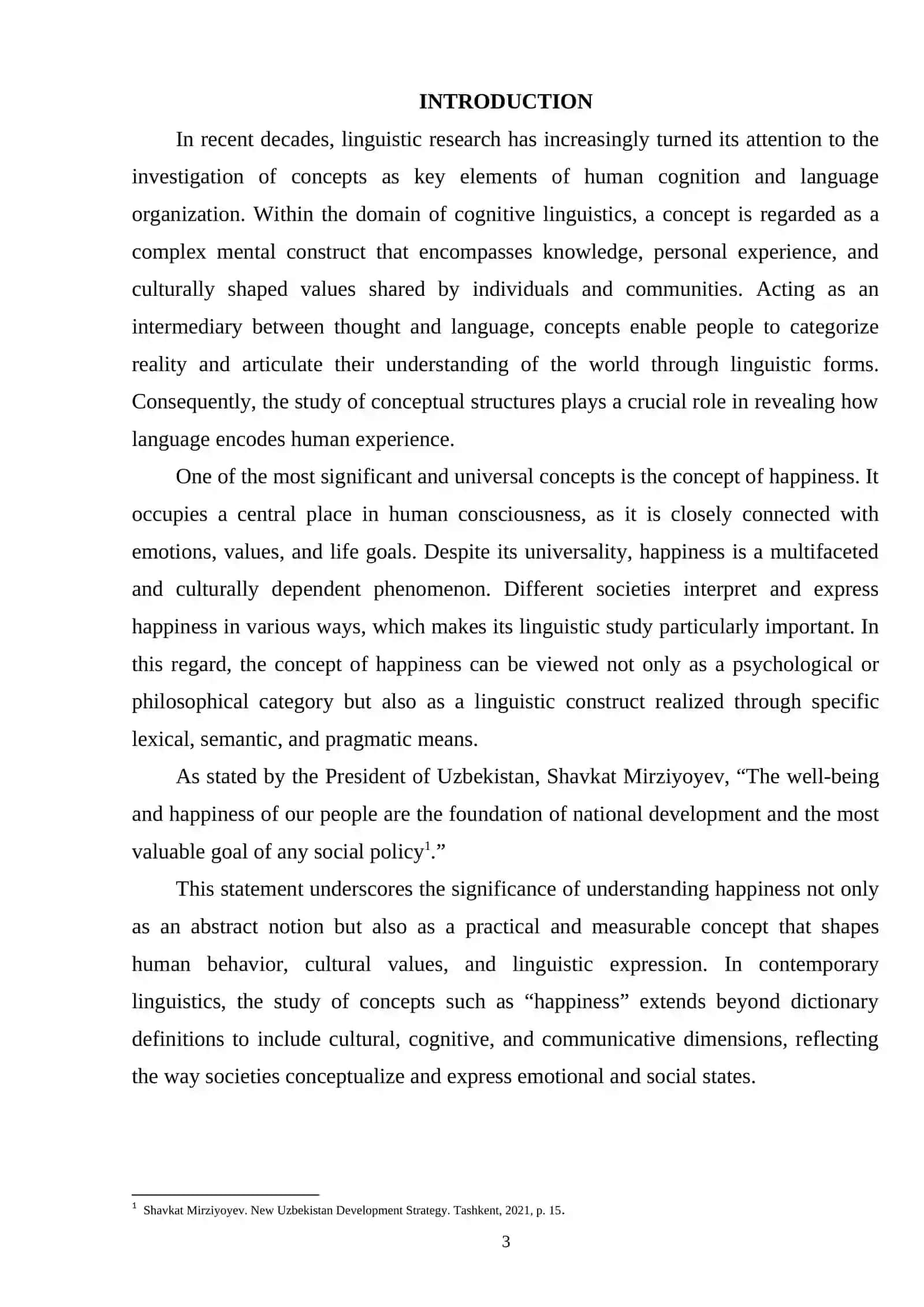 THE CONTENT AND FEATURES OF THE REALIZATION OF THE CONCEPT OF “HAPPINESS” IN ENGLISH 3