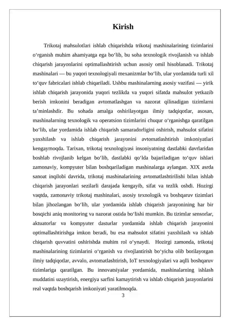 Trikotaj mashinalarining tizimlarini oʻrganish 3