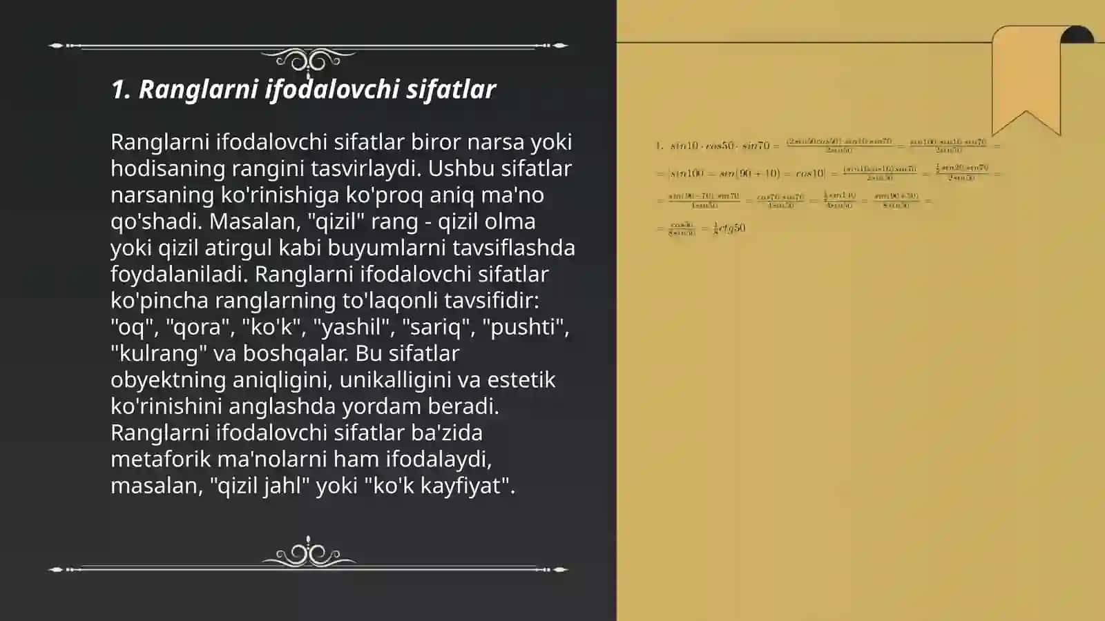 Sifat so'z turkumi 4 sinif onatili 3