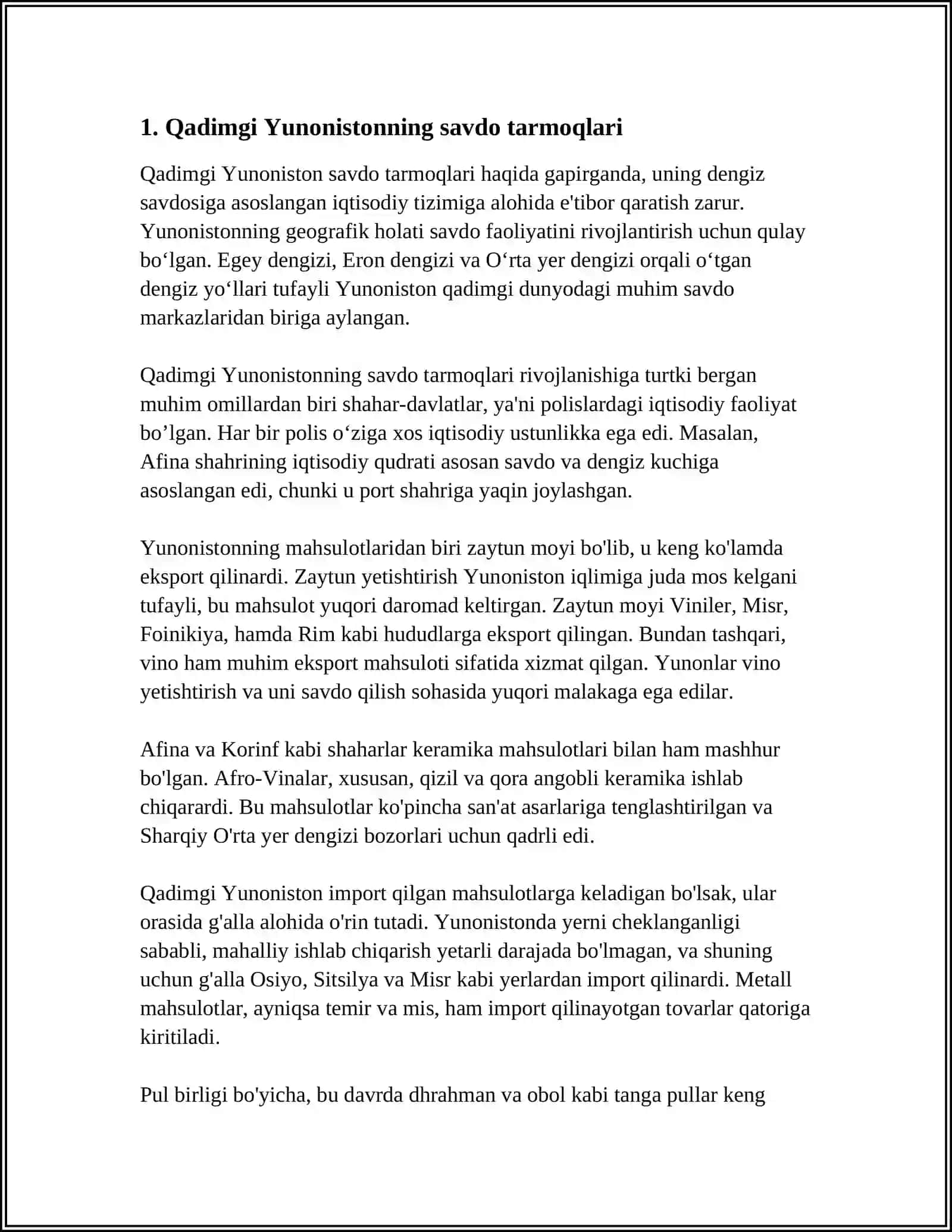 QADIMGI YUNINISTON IQTISODIY G'OYALARI 3