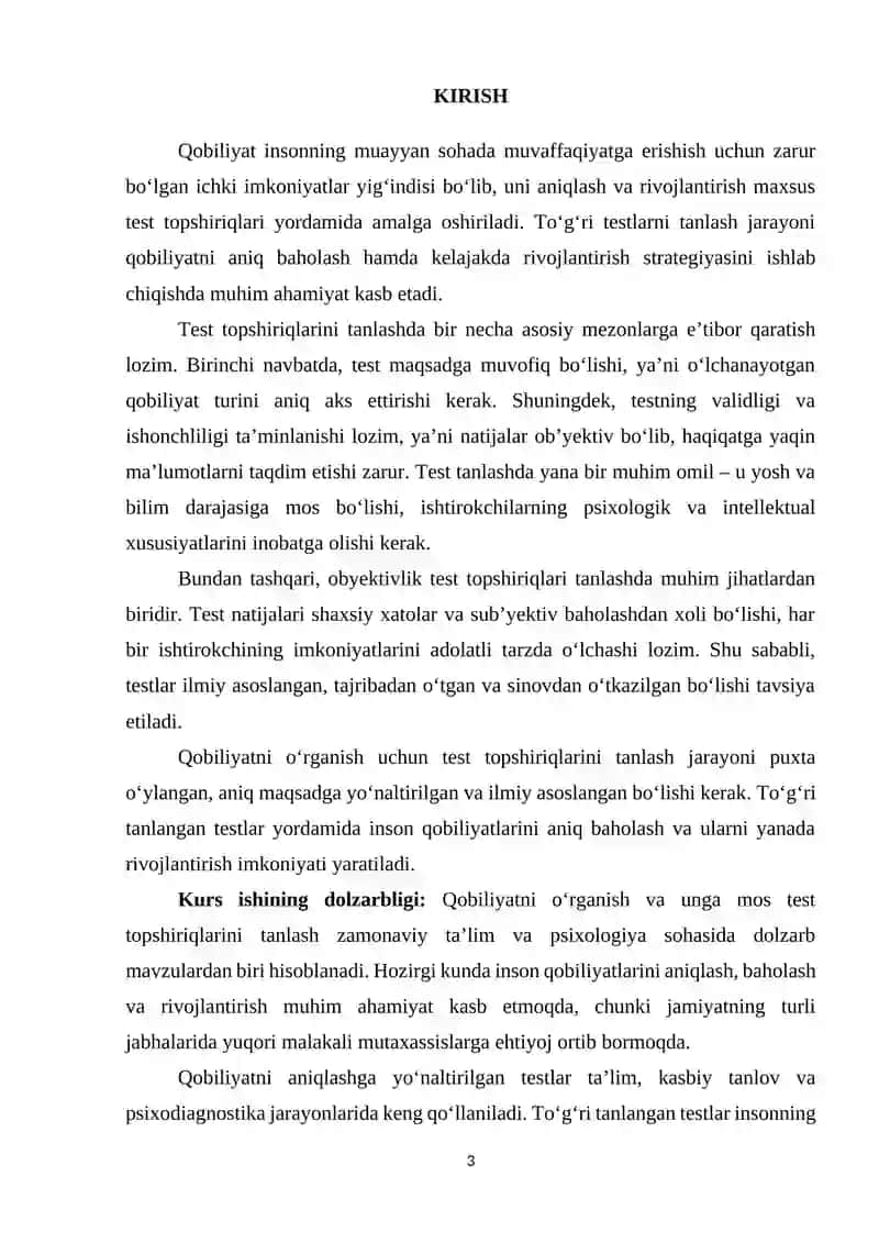 KURS ISHI "Himoyaga tavsiya etilsin" 3