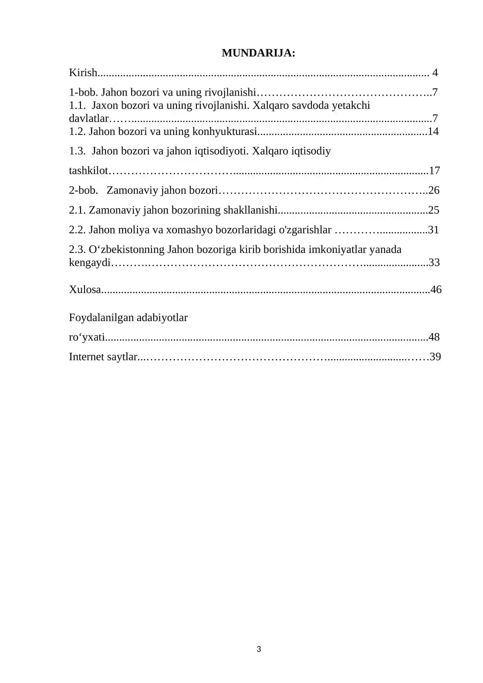 Jahon bozori va uning rivojlanishi 3