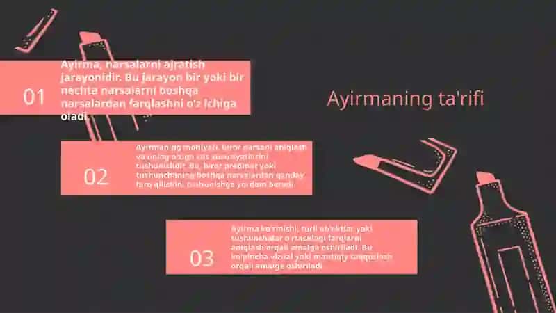 Ayirmaning ta‘rifi, uning mavjudligi va yagonaligi 3