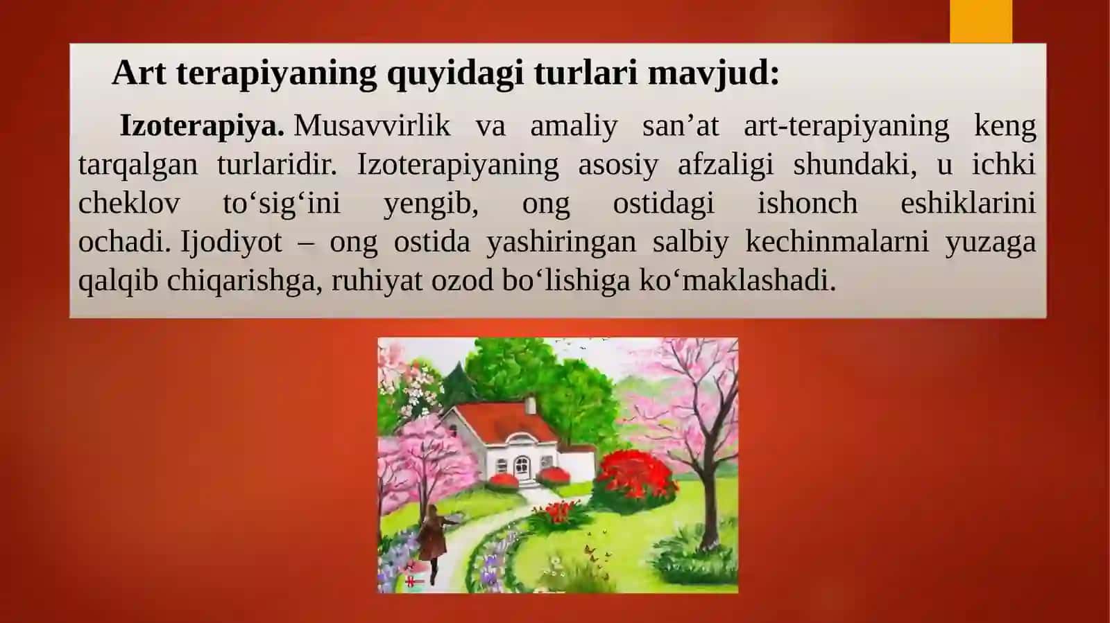 Art terapiyasining turlari va mashgʻulotlar oʻtkazish tartibi 3