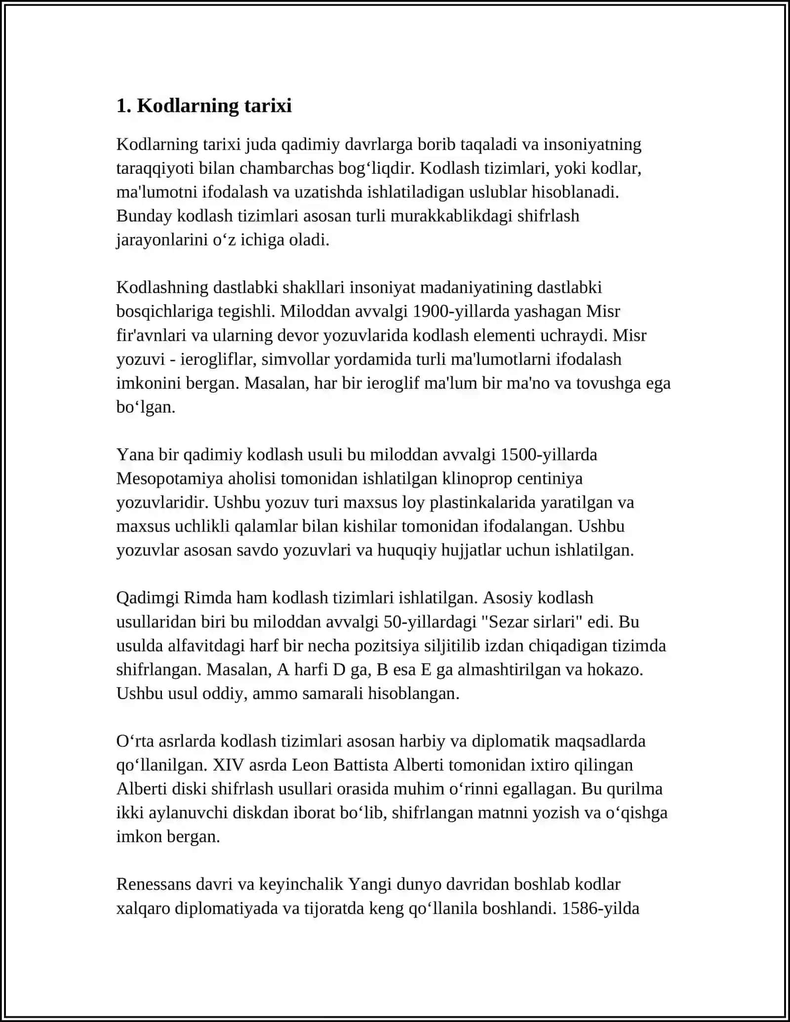 Mavzu: Kodlar Haqida 3