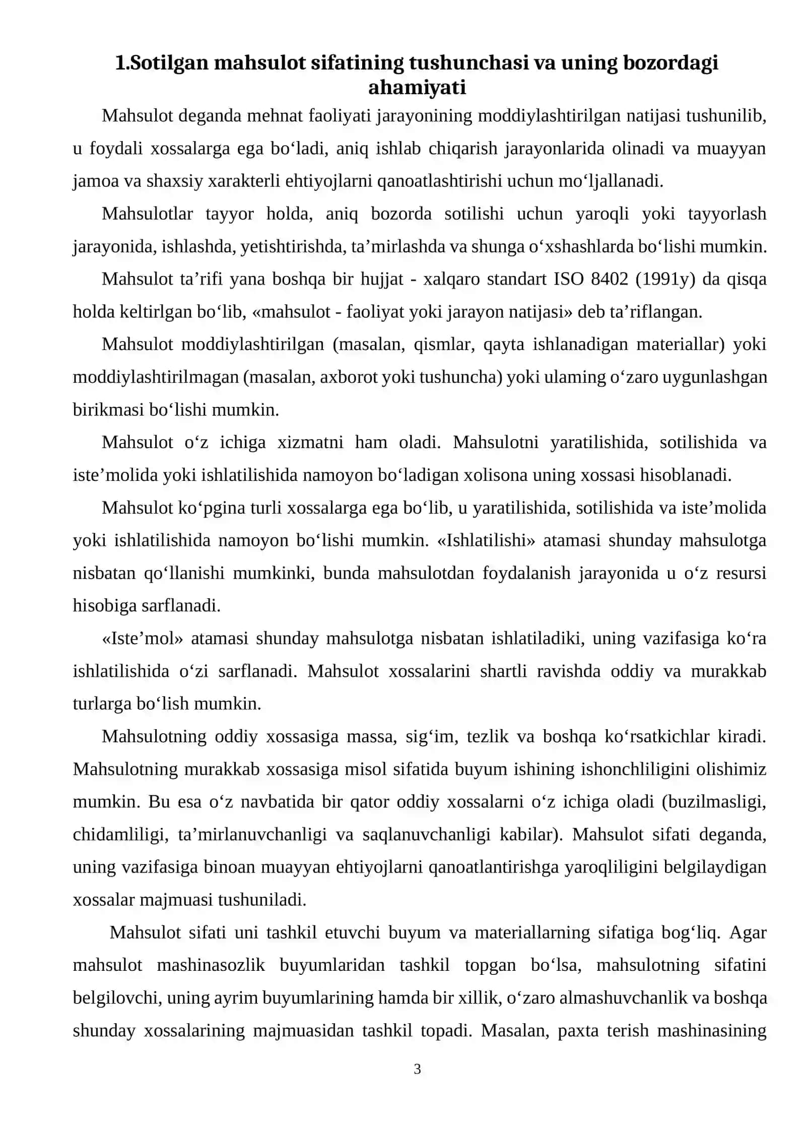 Sotilgan mahsulot sifatining tahlili 3