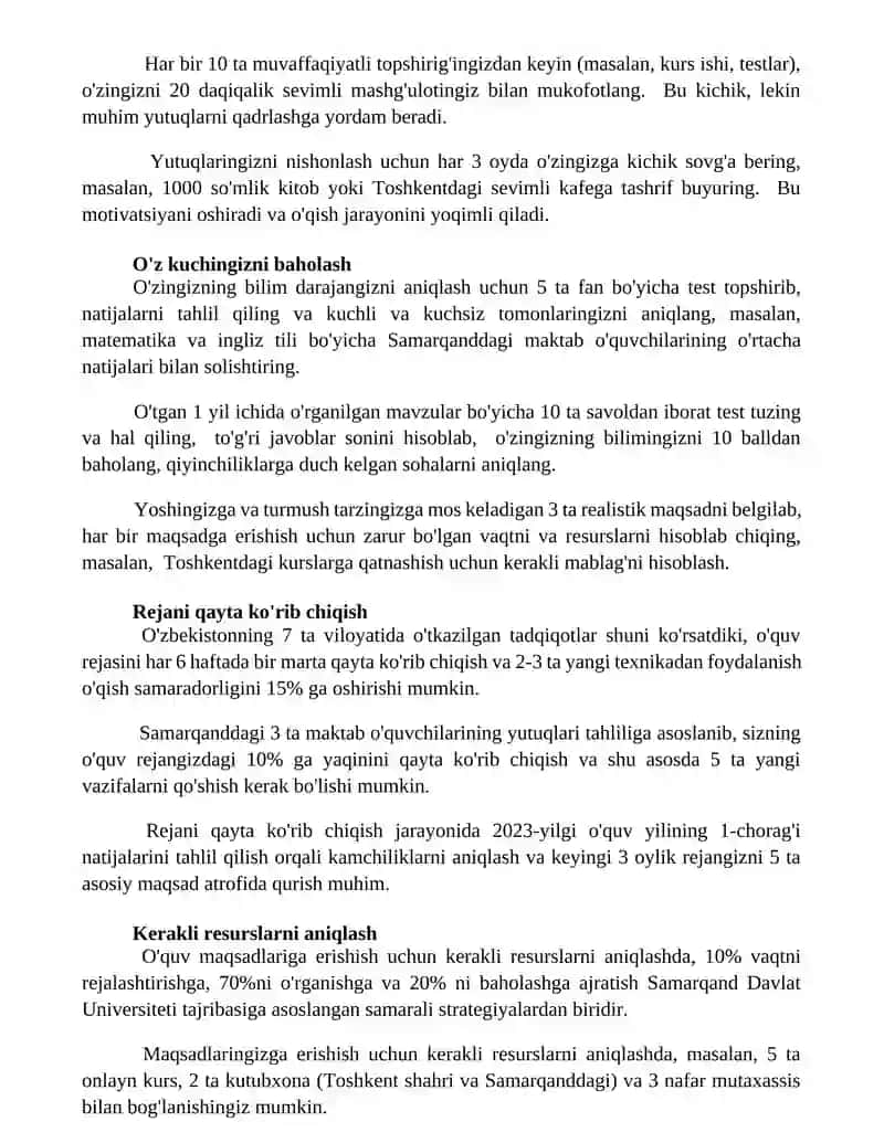 Ta’lim maqsadlarini belgilash yoʻllarini 3