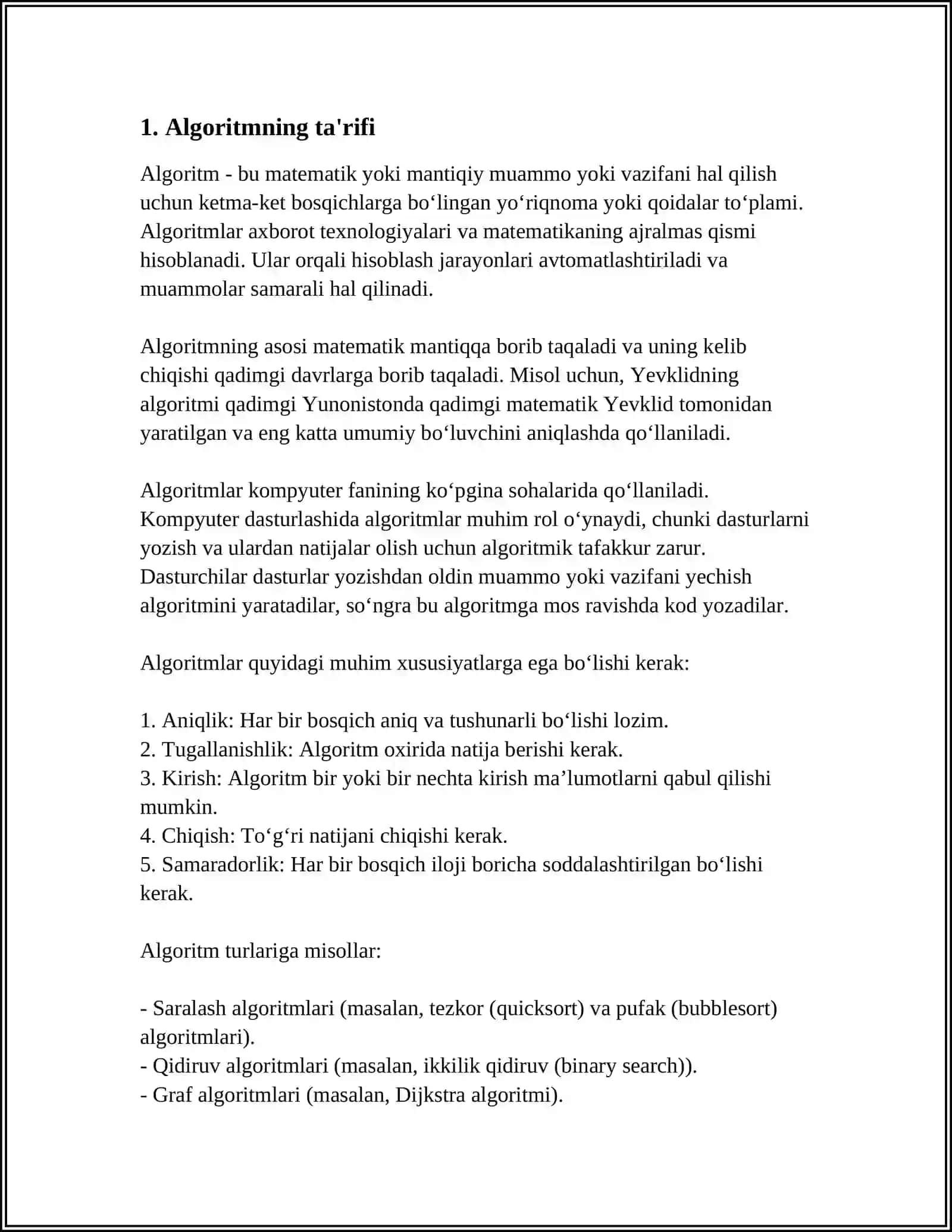 ALGORITMLASH TUSHUNCHASI 3