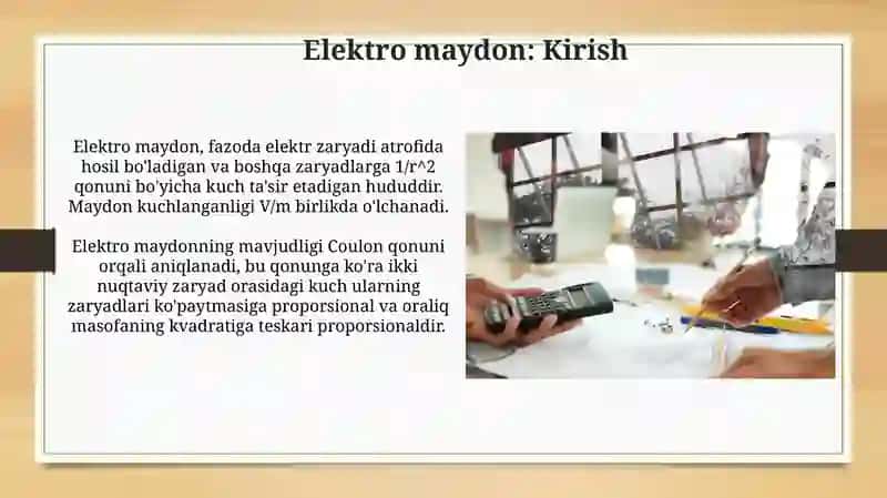 Elektro maydon va uning kuchini hisoblash 3