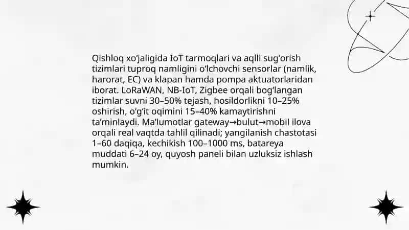 Xalq xoʻjaligining turli sohalari va tarmoqlarida tarmoq texnologiyalaridan foydalanish yoʻllari 3