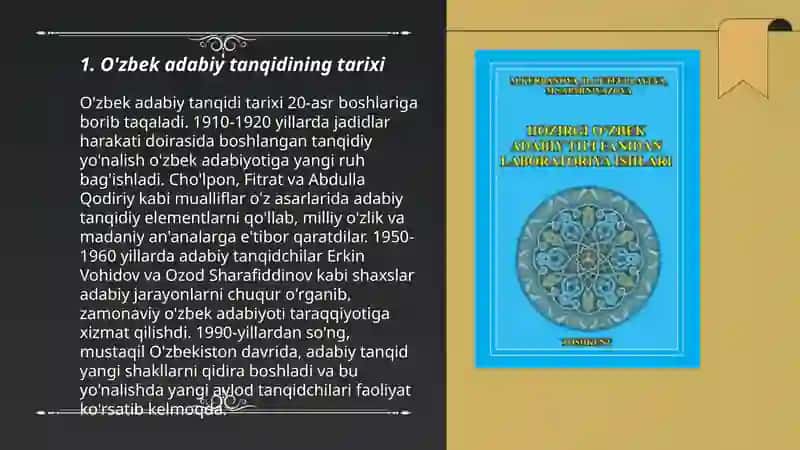 O'zbek adabiy tanqidi.Antalogiyasi 3