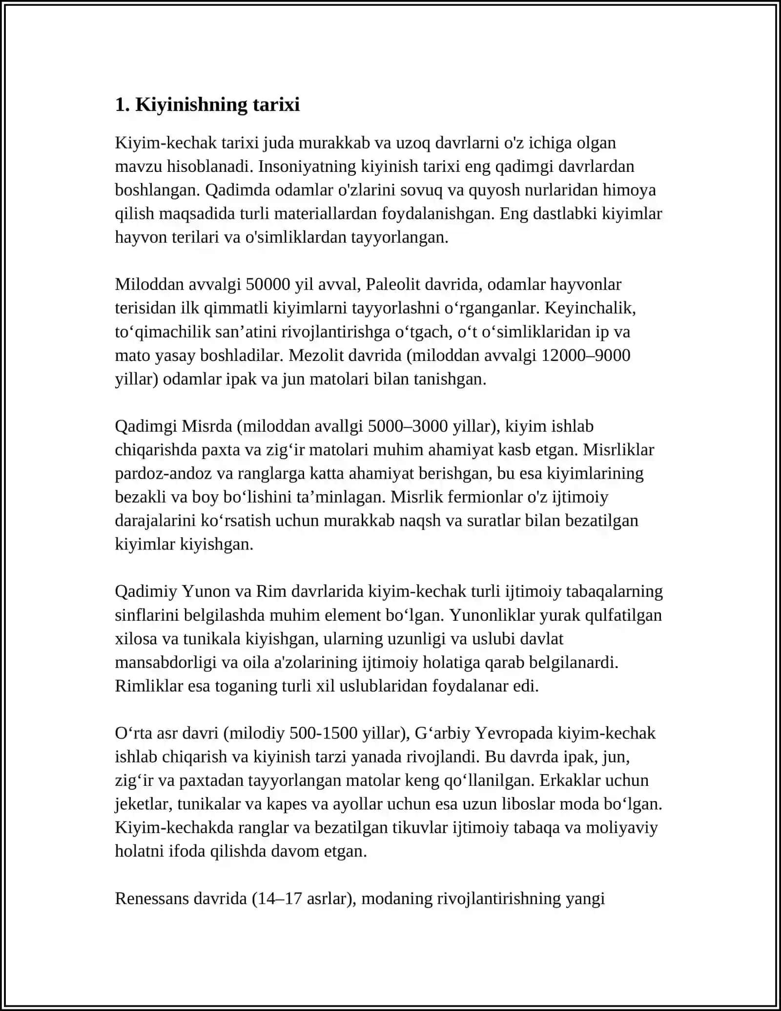 Kiyinish Madaniyat 3