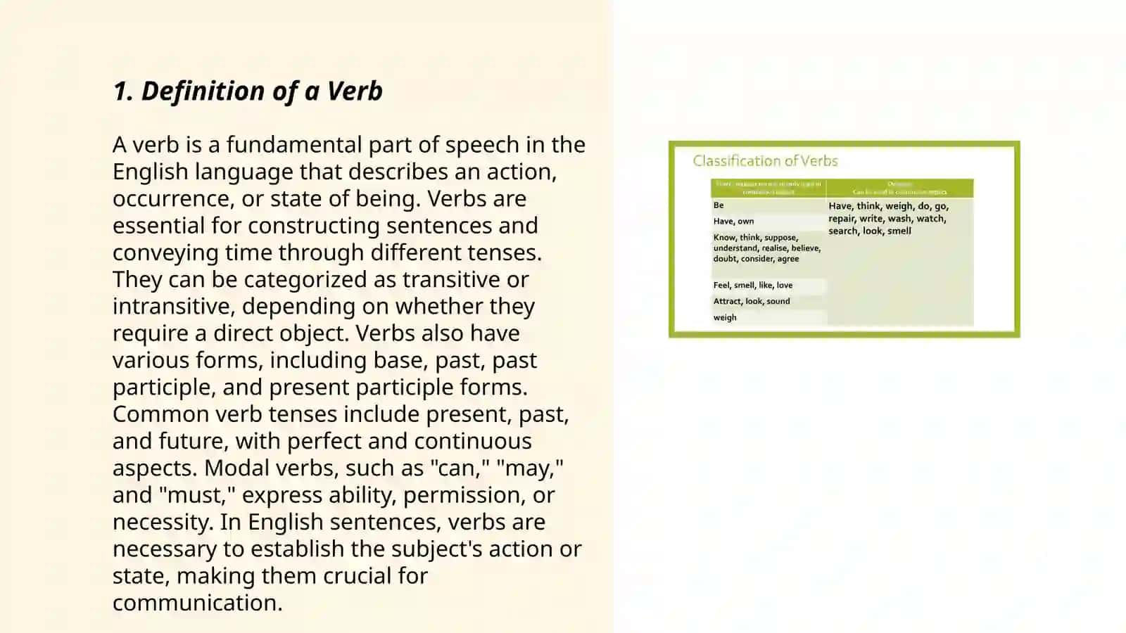 The verb and its types structural semantic and functional types of verbs 3