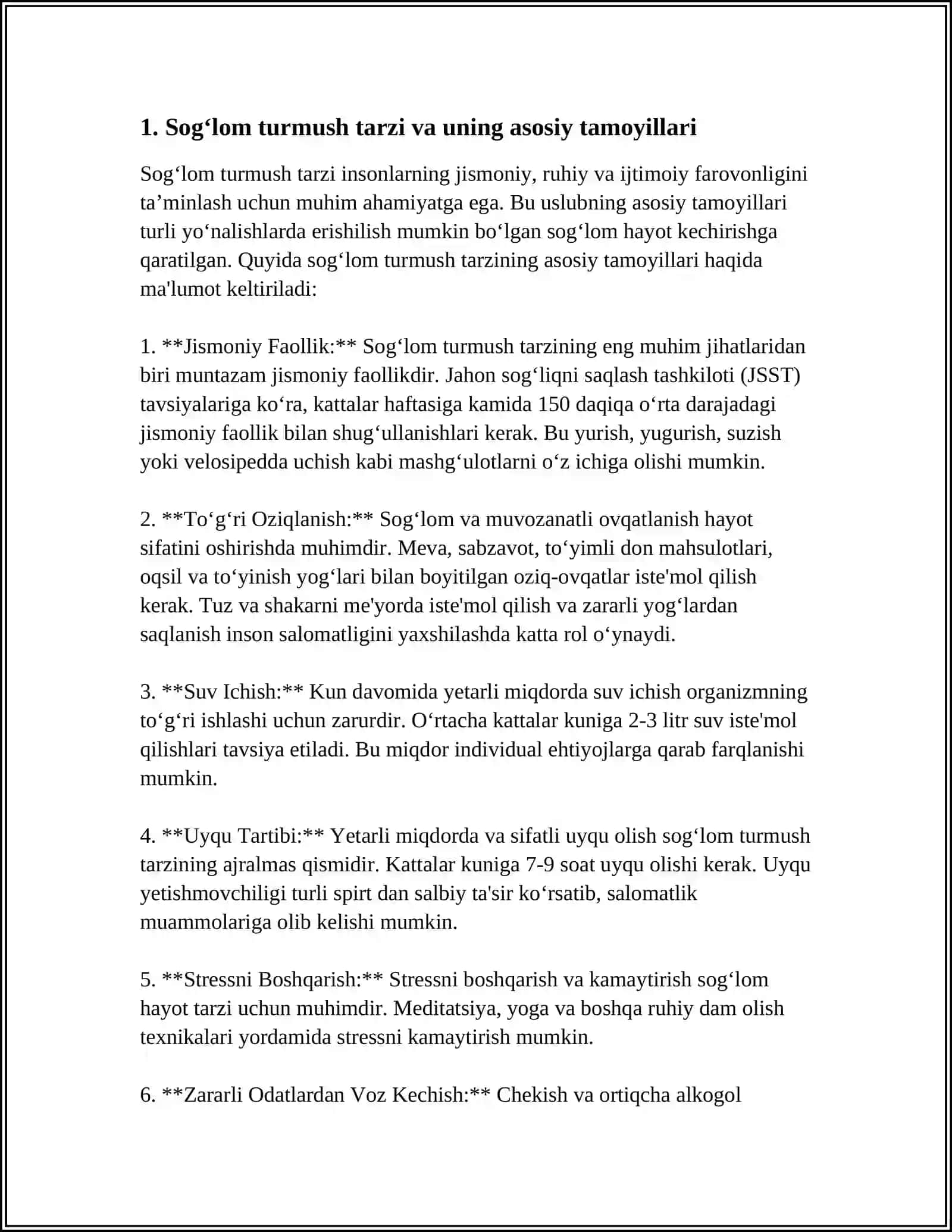 SOG‘LOM TURMUSH TARZI VA UNING SALOMATLIKNI SHAKLLANTIRISHDAGI AHAMIYATI 3