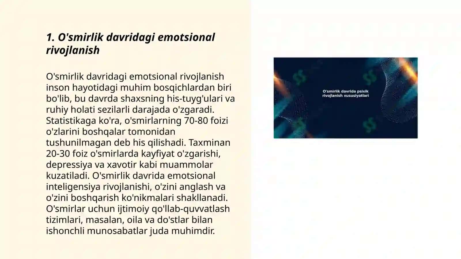 O'smirlik davrida Psixik Rivojlanish Xususiyatlari 3