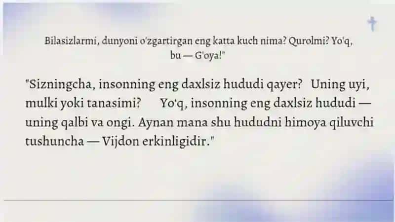 Vijdon va e'tiqot erkinligi 3