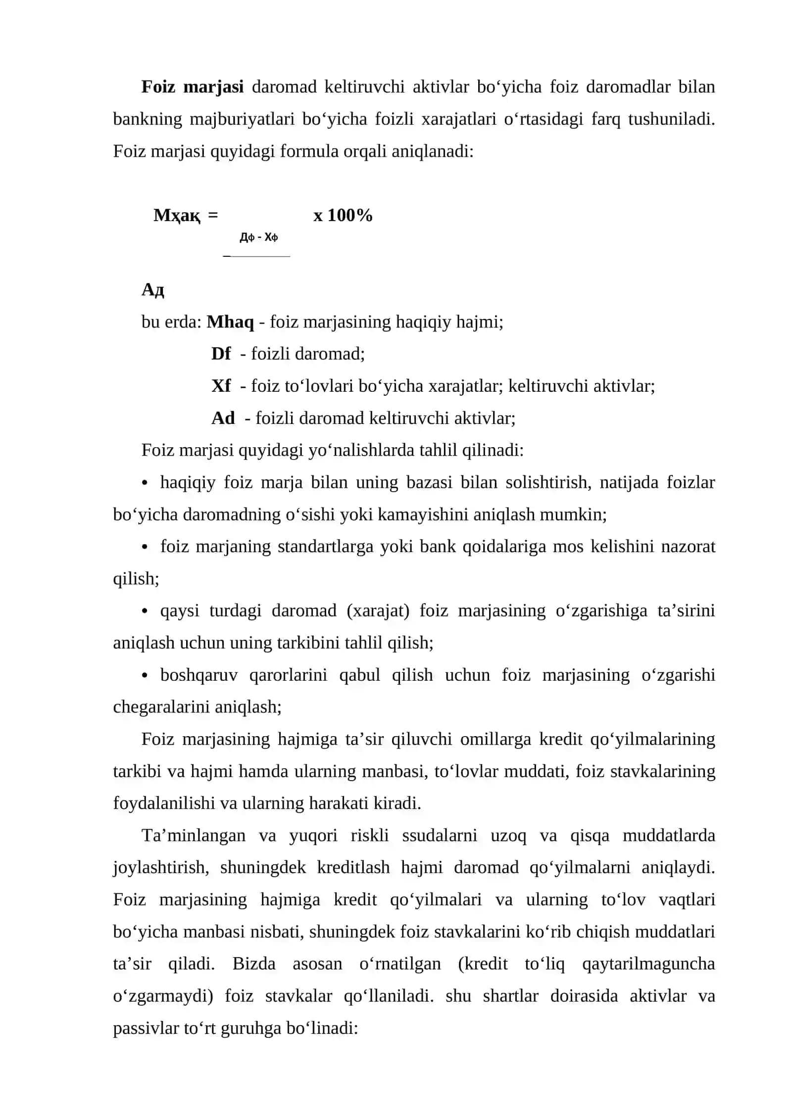 Foiz riski va uni boshqarish usullari 3