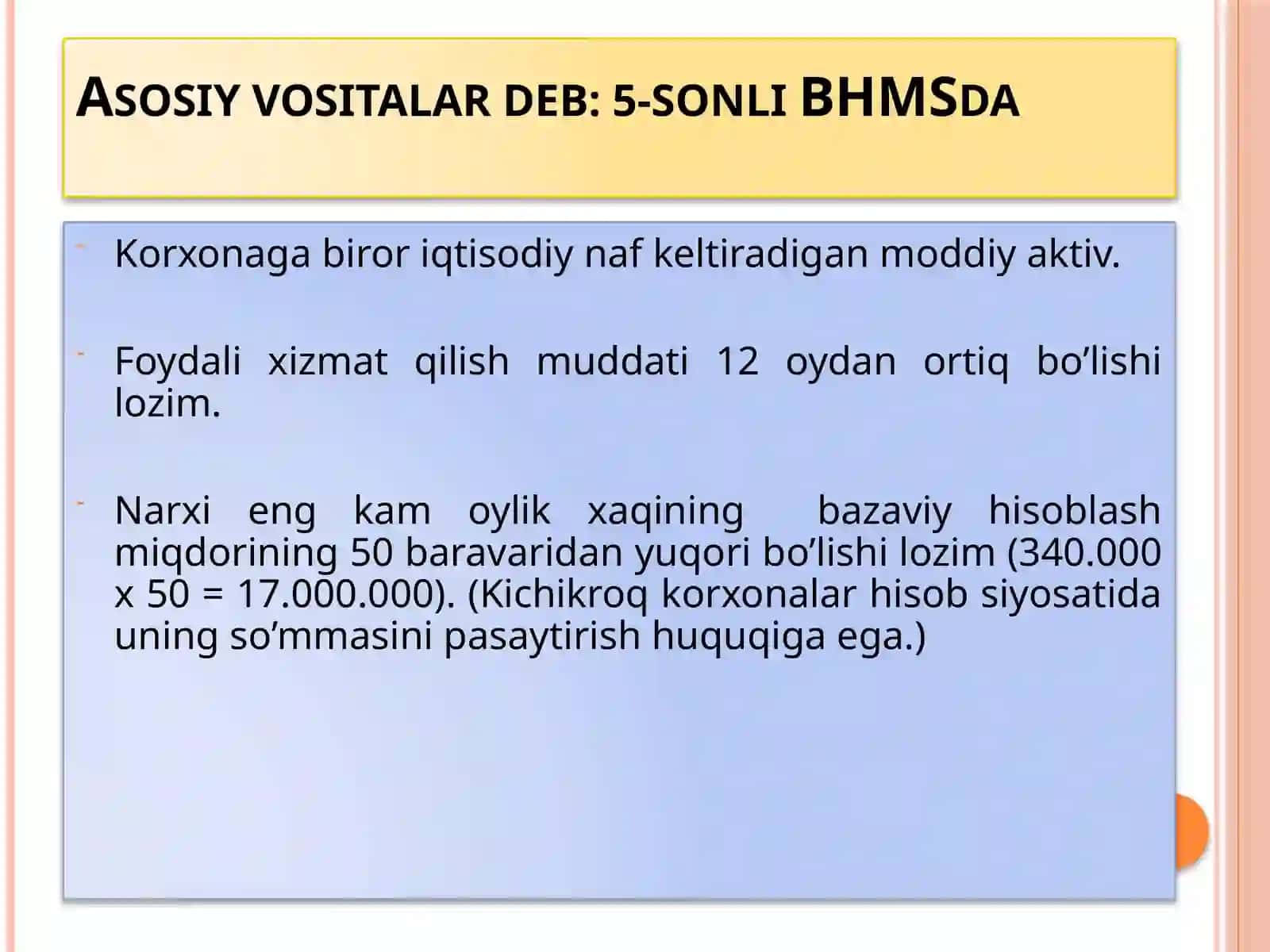 Asosiy vositalar hisobi 3