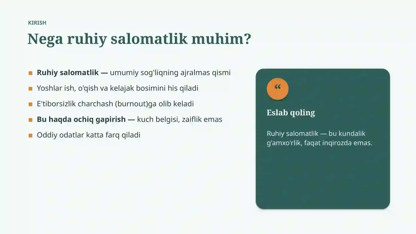 Ruhiy salomatlik 3