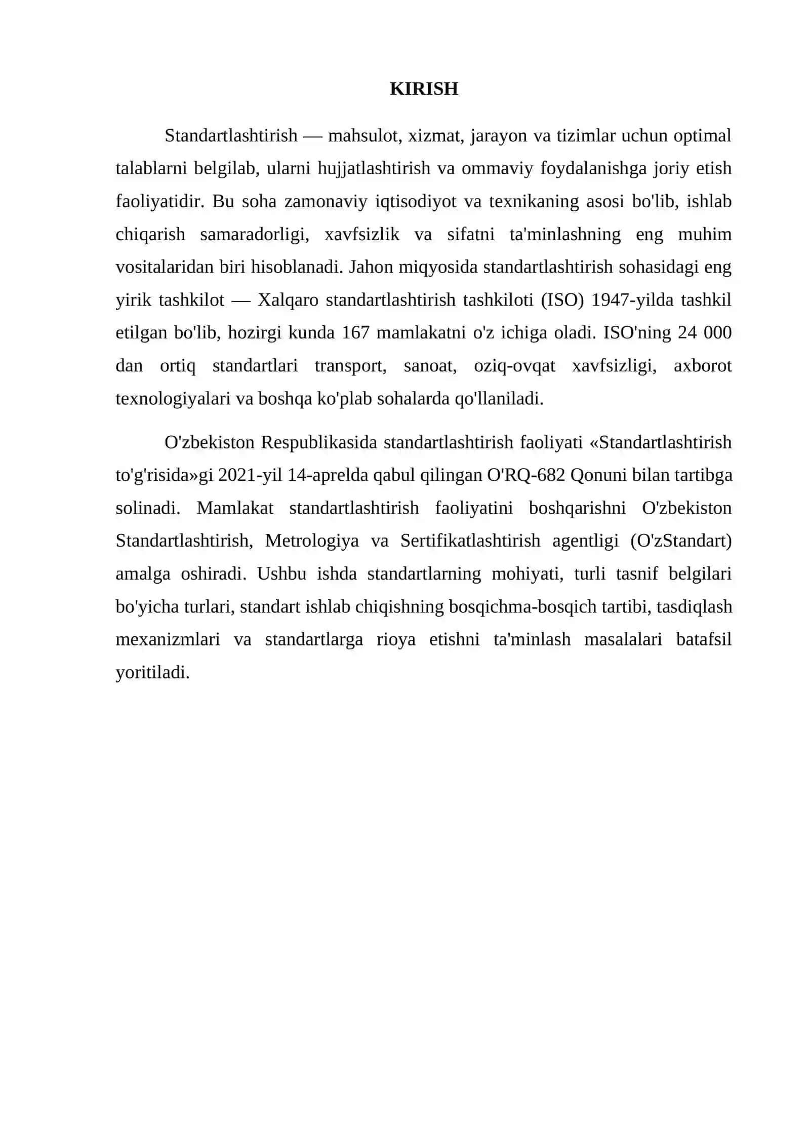 Standartlar, ularning turlari, ishlab chiqish tartibi, tasdiqlash va bajarish 3