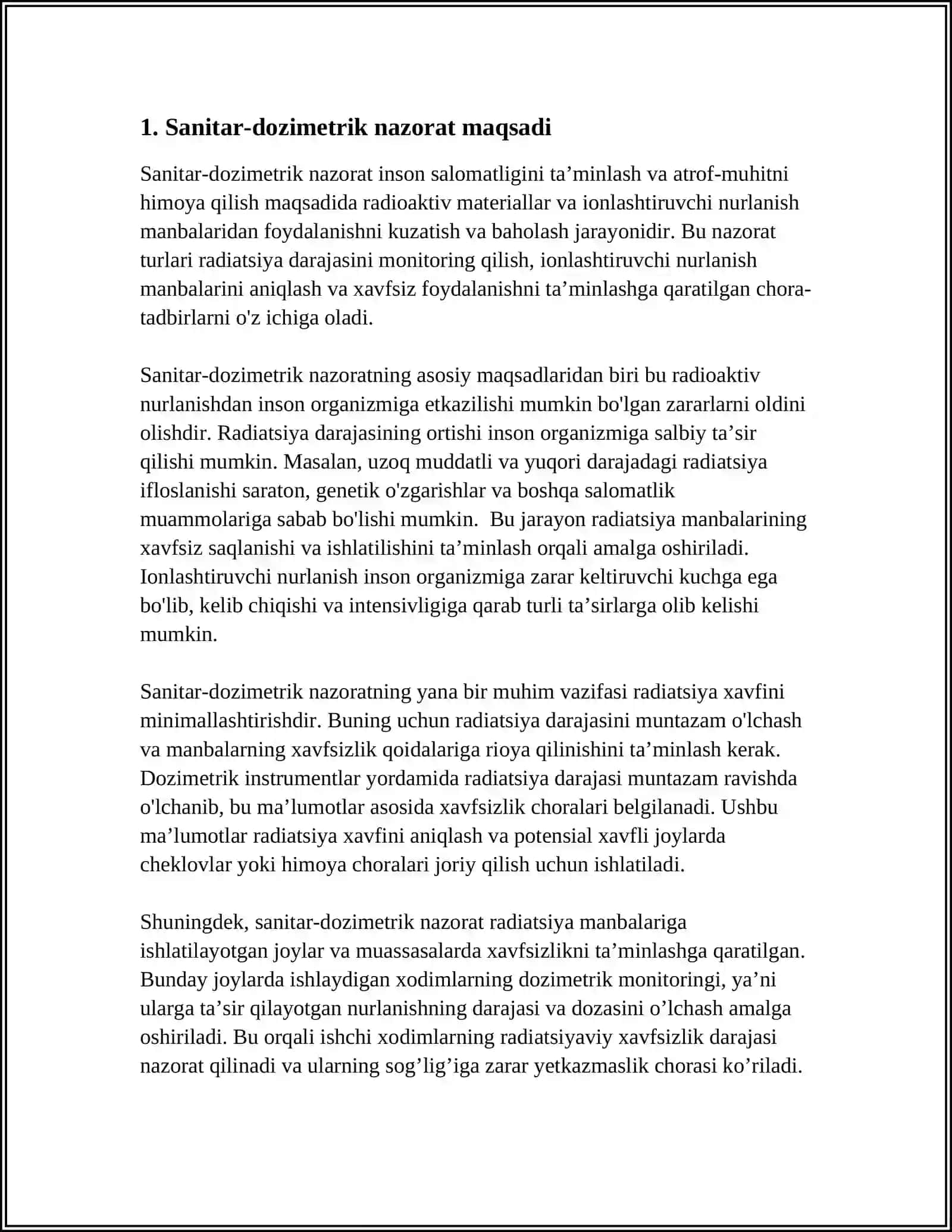 SANITAR-DOZIMETRIK NAZORAT 3