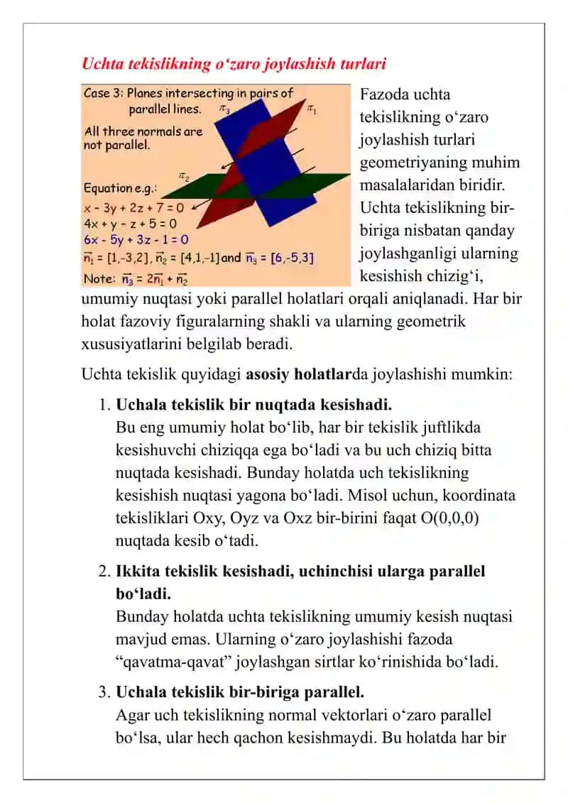 Fazoda Tekisliklar 3