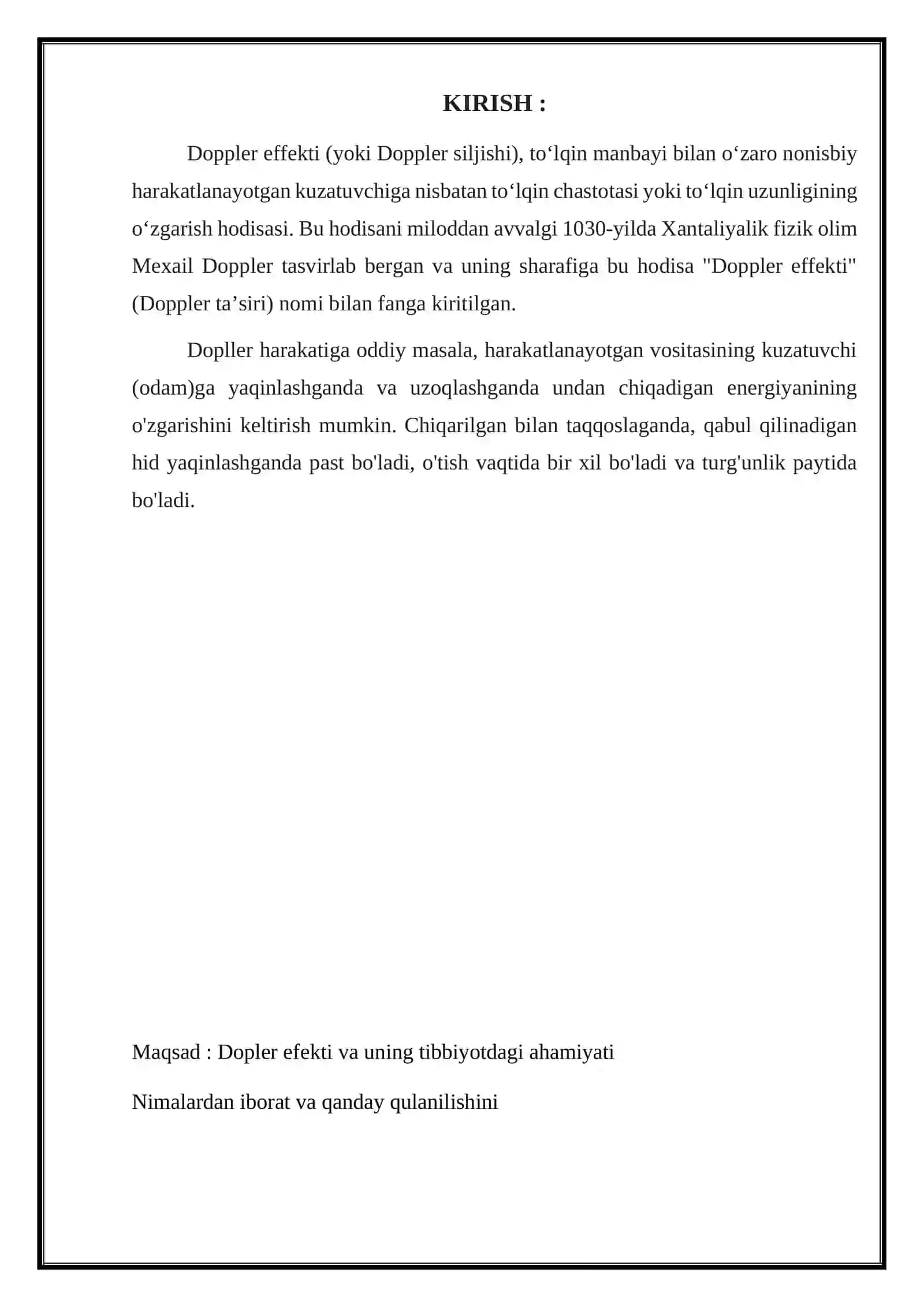 Dopler effekti va uning tibbiyotdagi ahamiyati 3