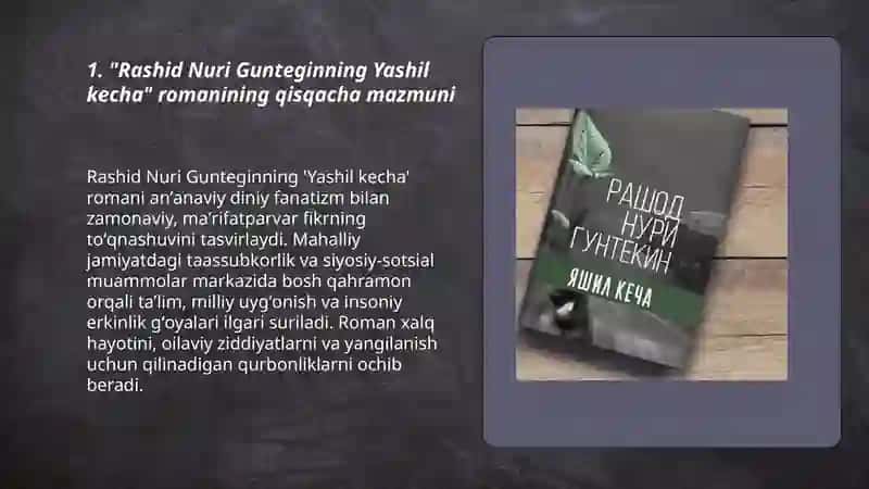 Rashid Nuri Gunteginning Yashil kecha romani 3