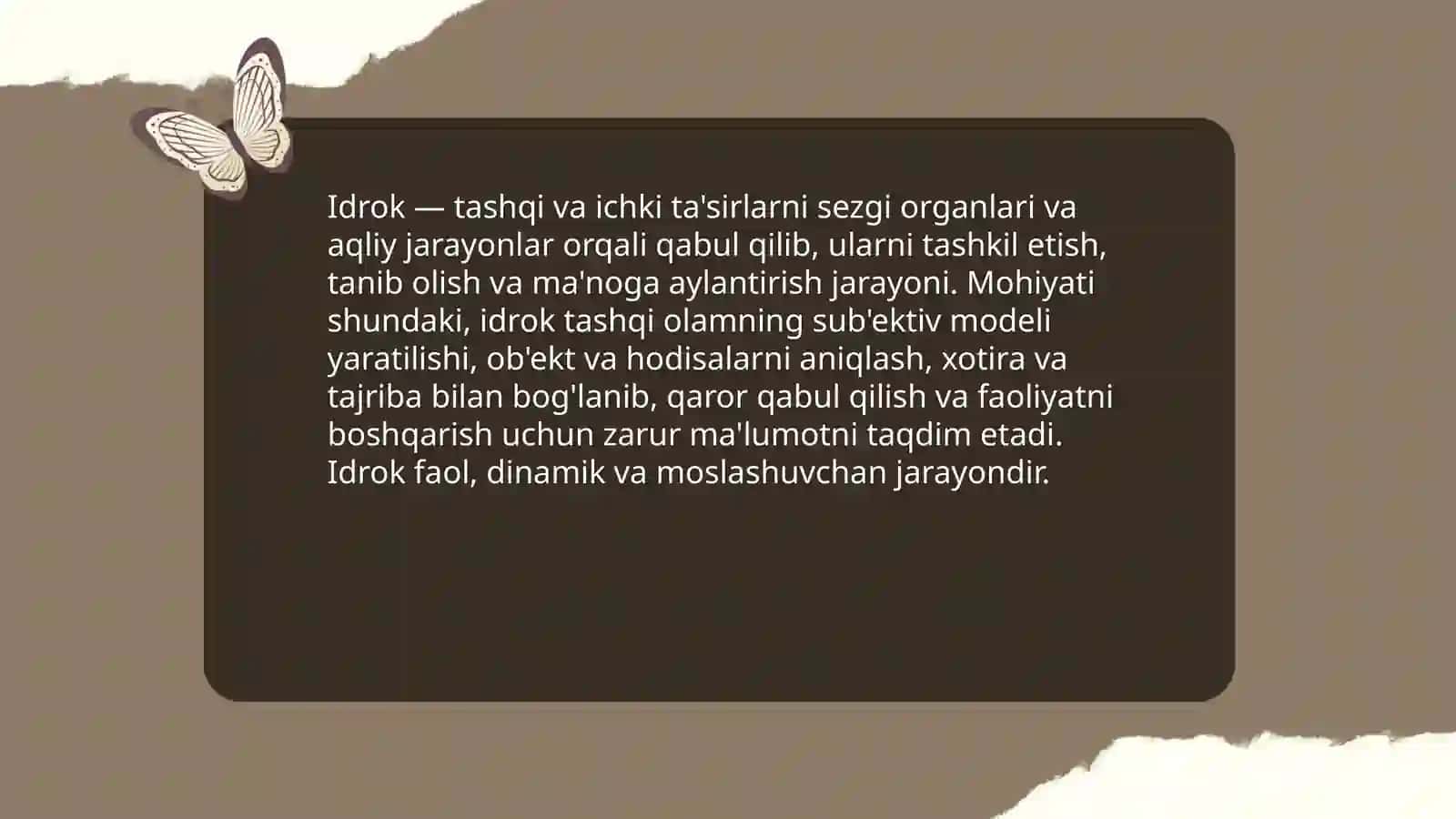 Idrok haqida tushuncha va turlari 3
