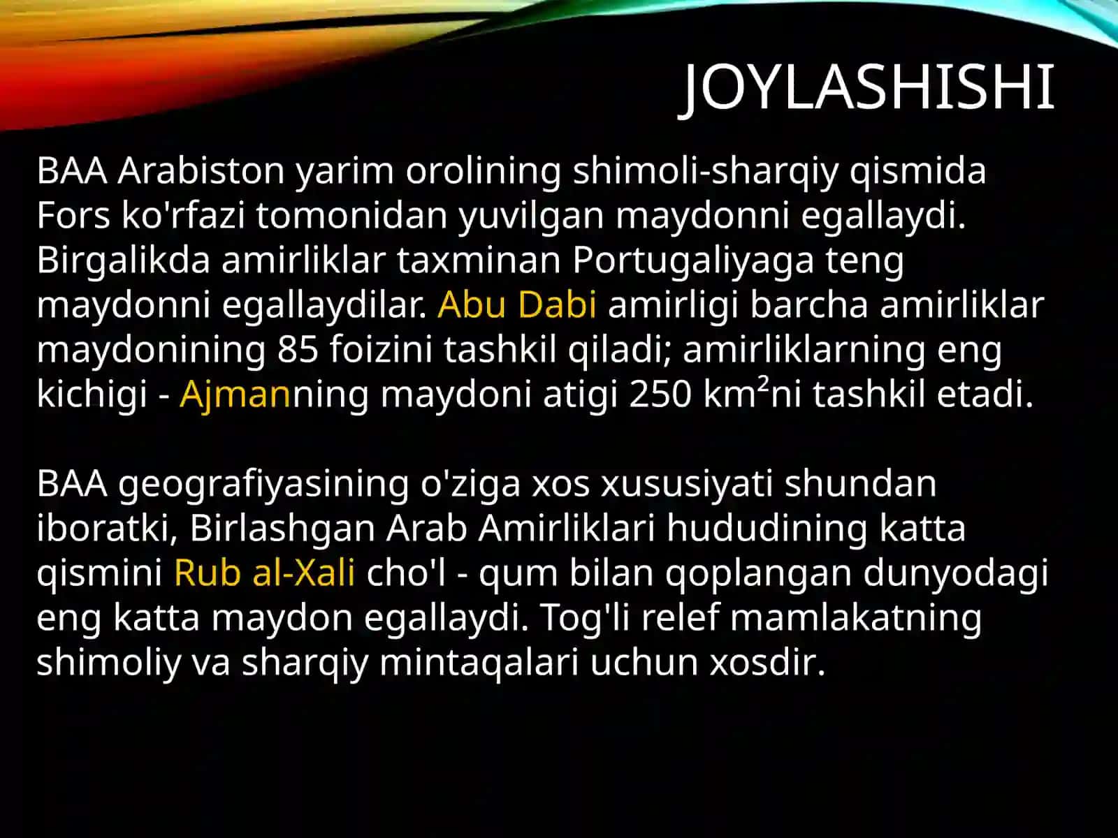 BIRLASHGAN ARAB AMIRLIKLARI 3