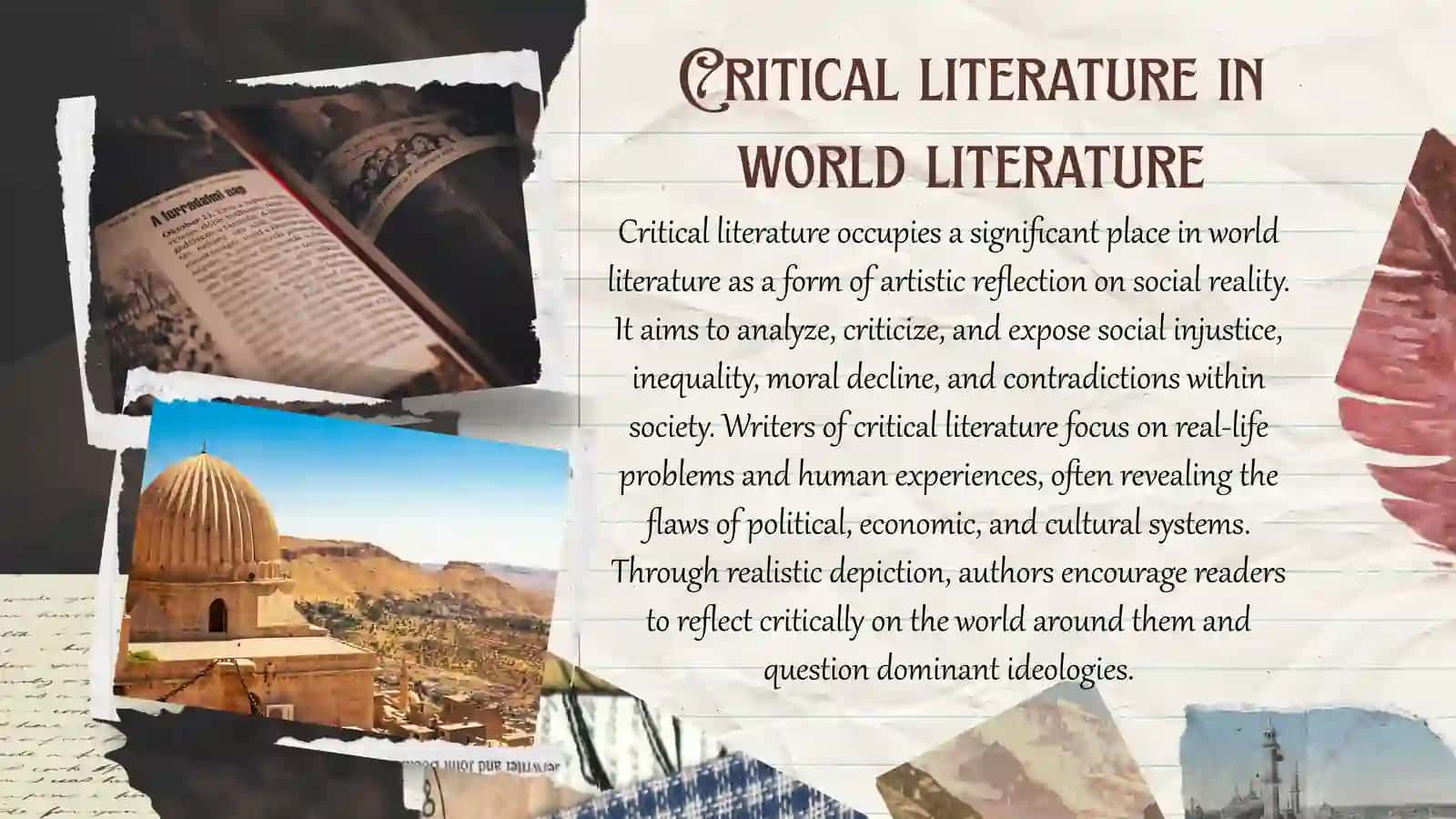 Critical literature in the world literature 3
