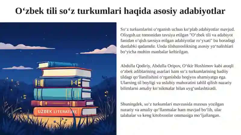 Soʻz turkumlarini oʻrganishga doir adabiyotlar roʻyxati 3