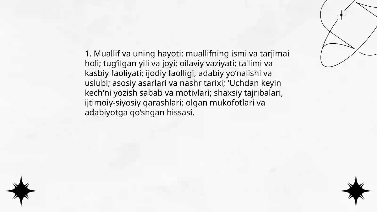 Uchdan keyin kech kitobi haqida 3