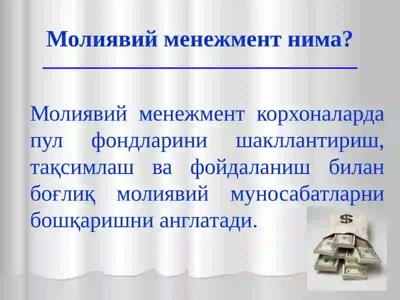 MOLIYAVIY MENEJMENTNING IQTISODIY MOHIYATI 3