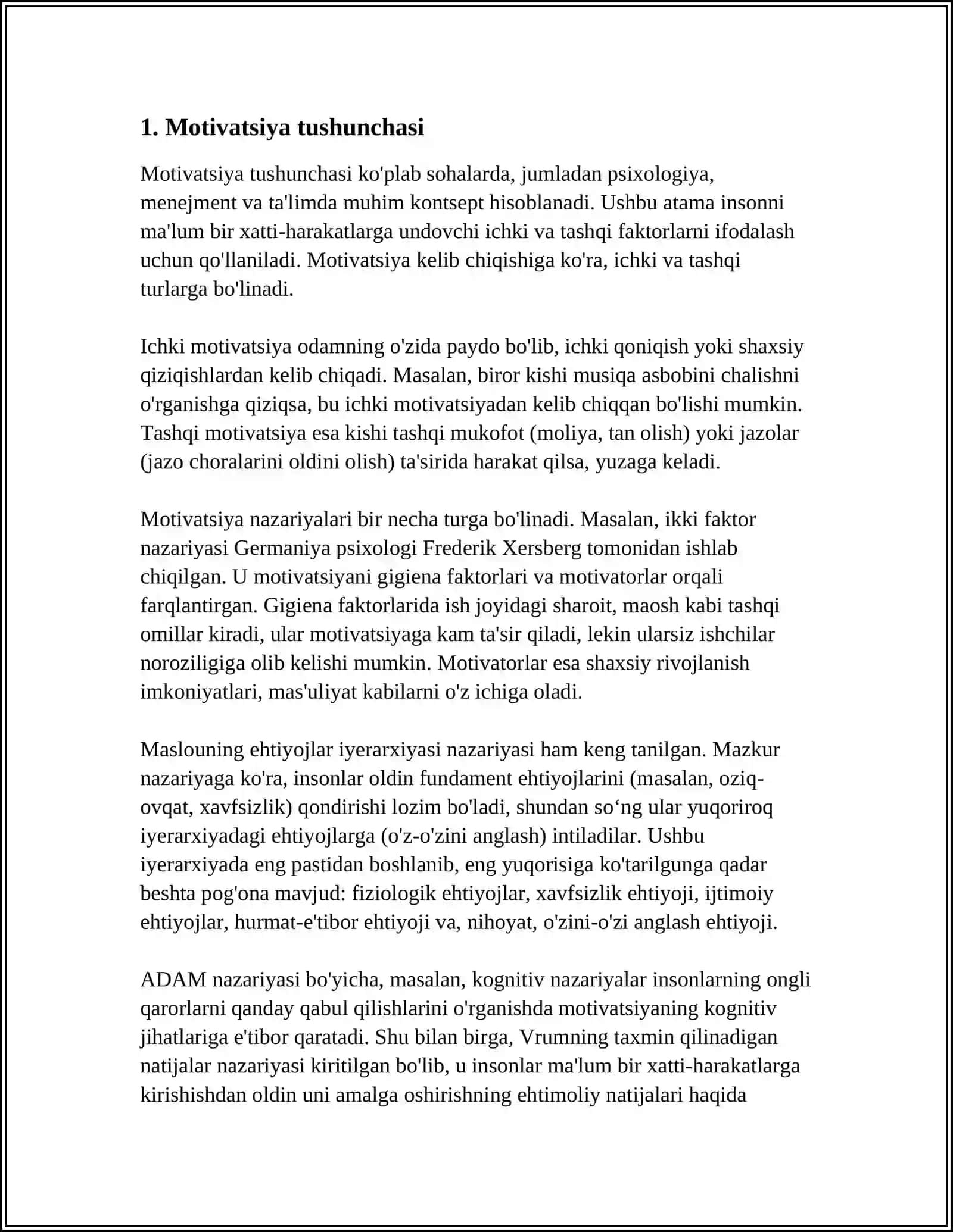 MOTIVLAR VA ULARNING TURLARI 3