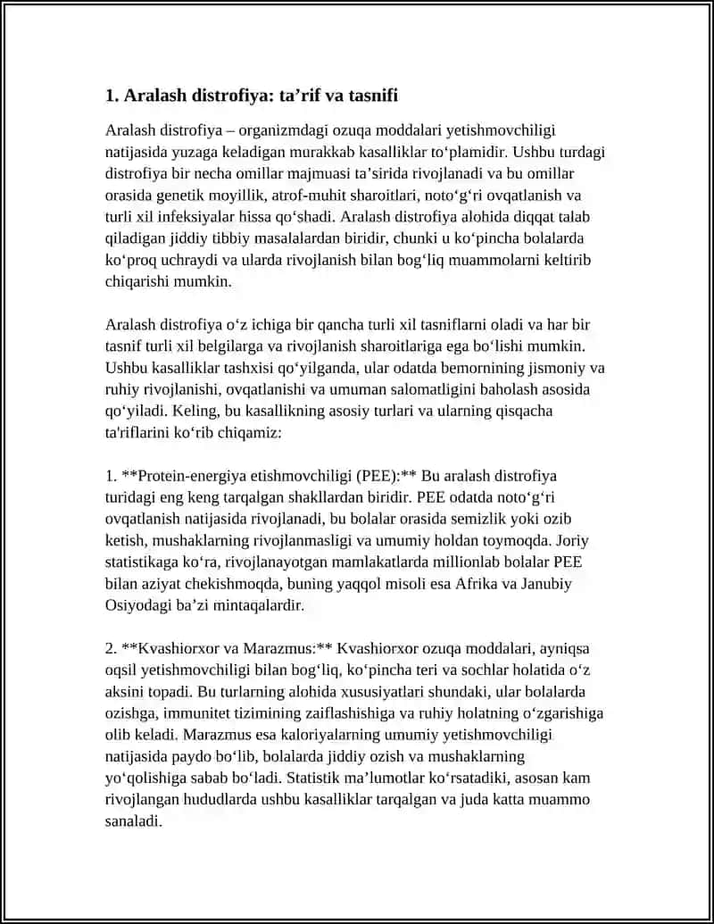 Aralash Distrofiya Referat 3