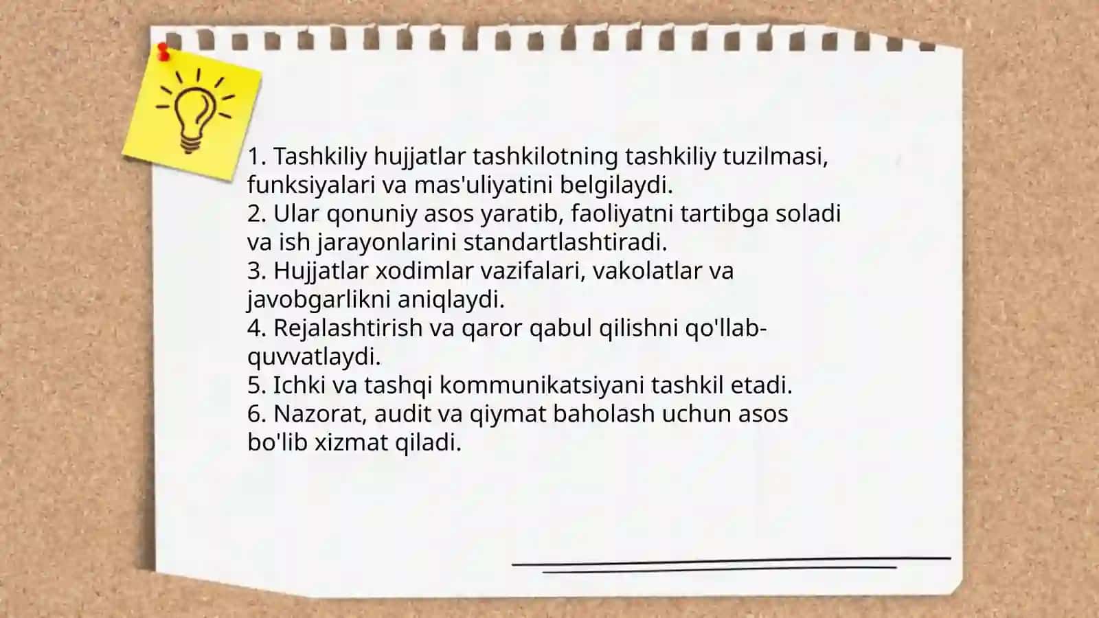 Tashkiliy hujjatlarning vazifalari 3