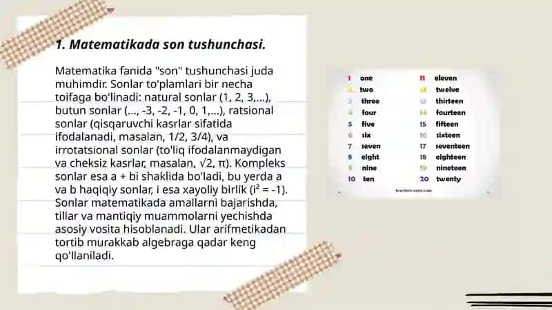 Son tushunchasini kengaytirish masalasi 3