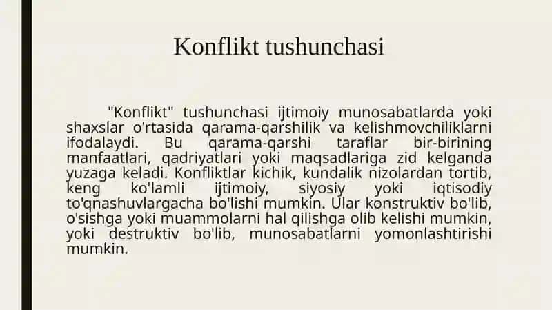 Konfliktlarning tabiati va turlari 3