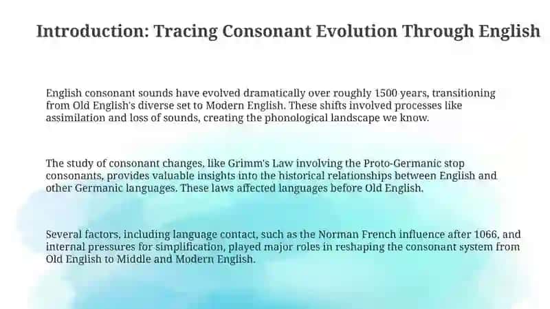 Consonant change in different stages of the language: old, middle and modern English 3